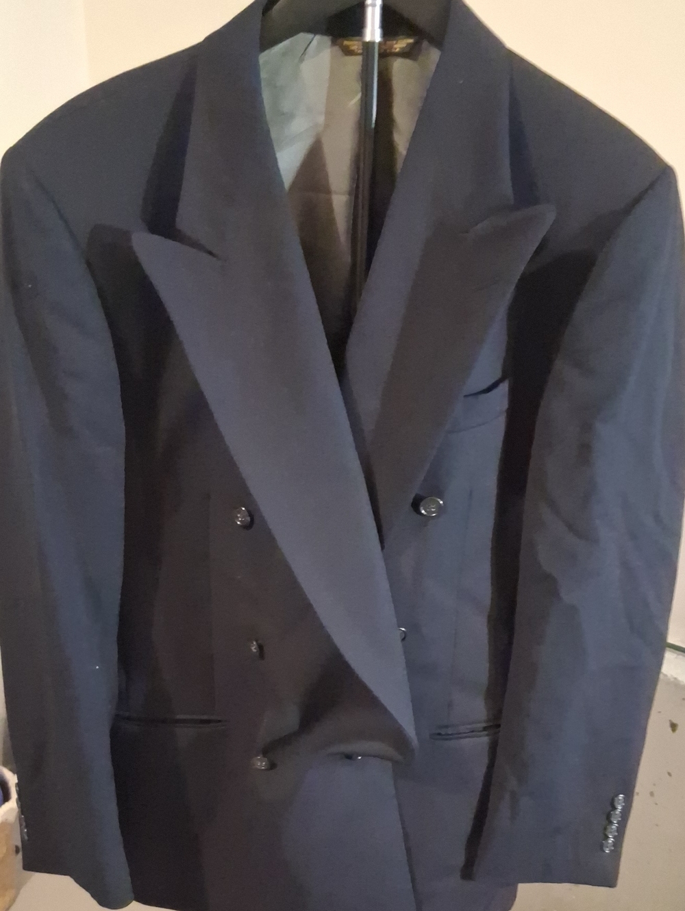 Vintage Zenio Double-Breasted Men's Navy Blazer